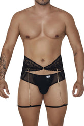 CandyMan 99703 Strumpfhalter-Slip, zweiteiliges Set, Farbe Schwarz